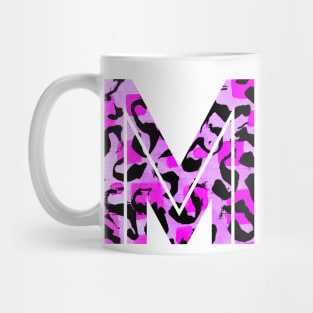 Abstract Letter M Watercolour Leopard Print Alphabet Mug